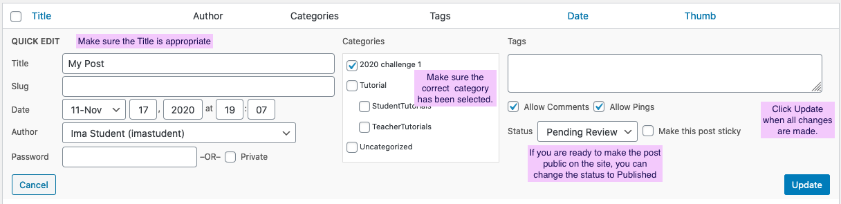 quickEdit add title field